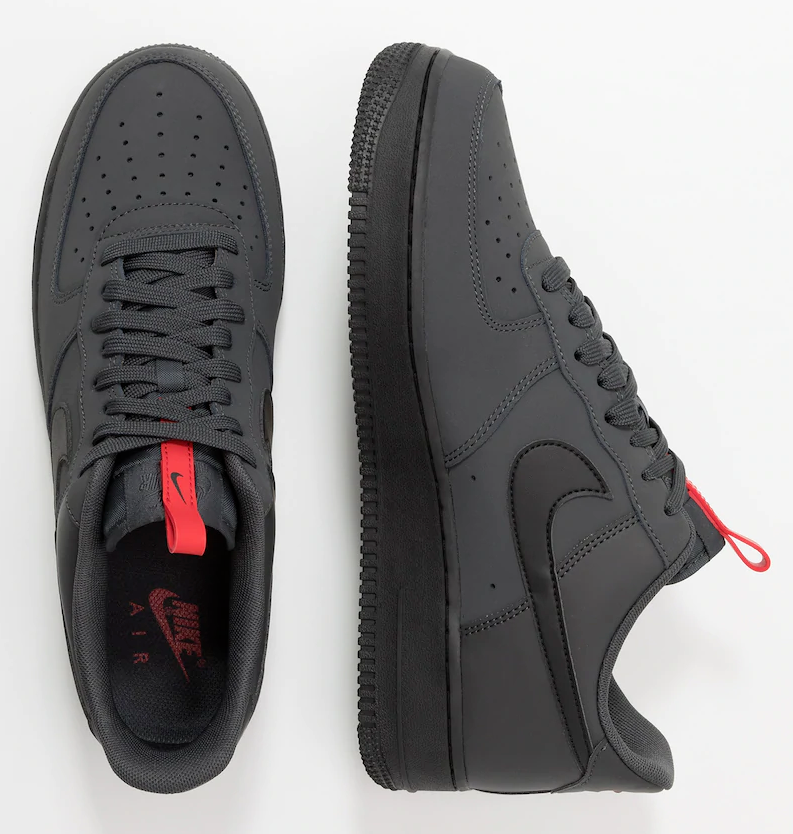 air force 1 dark grey red